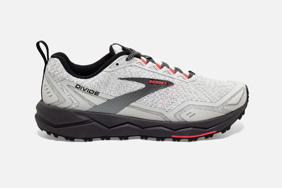 Zapatillas Trail Brooks Divide Mujer Blancas/Gris/Coral Ofertas WQPJ64712